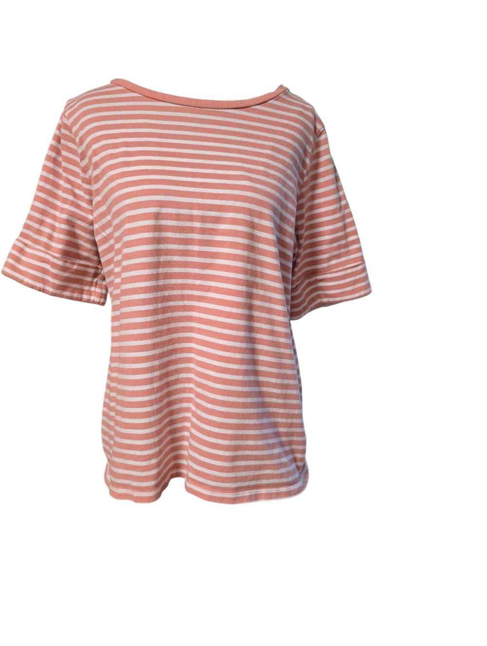 Liz Claiborne Short Sleeve Pink Striped Top L